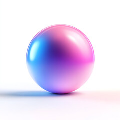 A glossy sphere featuring a gradient of pink and blue hues, perfect for modern graphic designs.