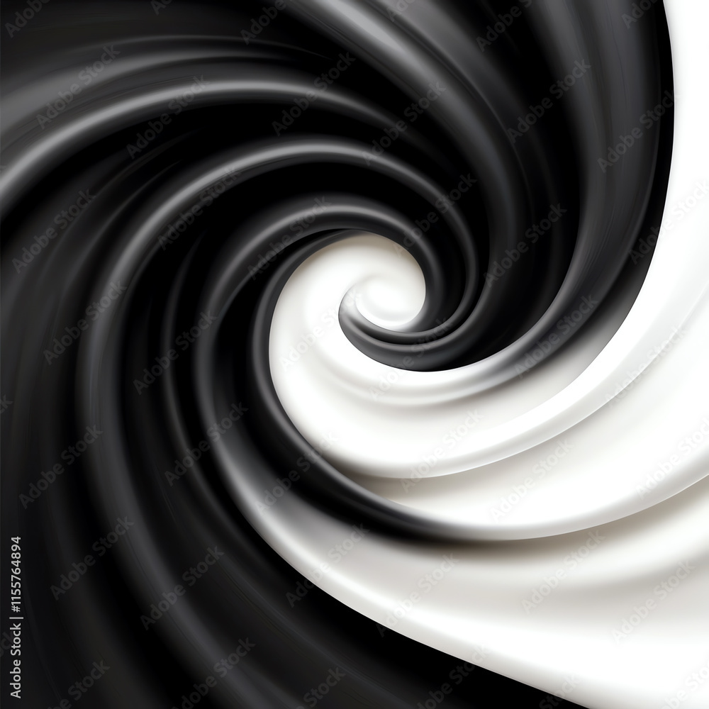 Aufkleber a swirling pattern of black and white colors creates a mesmerizing visual effect, perfect for backgr