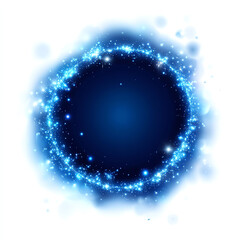 A vibrant blue glowing circular design with sparkling effects, suitable for background and artistic projects.