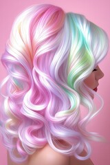 Fototapeta premium Pastel Gradient Hair Transformation