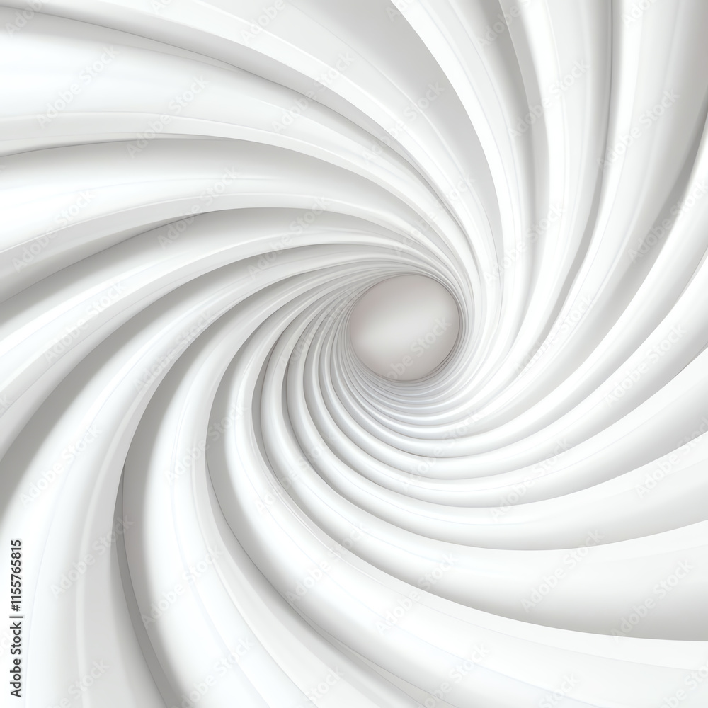 Poster abstract spiral design in white colors, creating a smooth vortex effect, ideal for backgrounds and t
