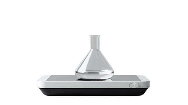 glass flask with liquid