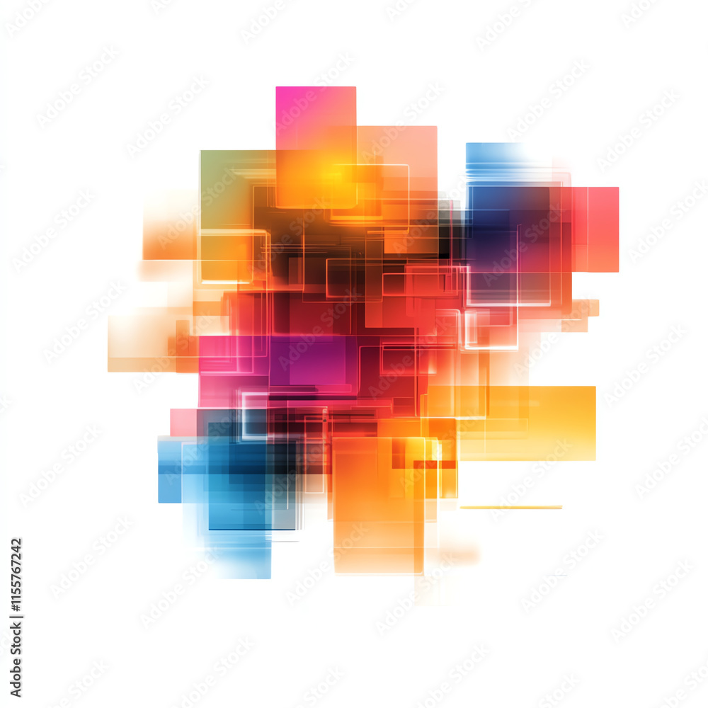 Aufkleber colorful abstract shapes and patterns blend seamlessly to create a vibrant background.