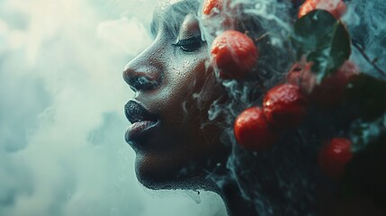 Mysterious Woman in Haze: A Surreal Portrait