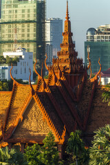 details of the roof of The National Museum of Cambodia in Phnom Penh, Cambodia