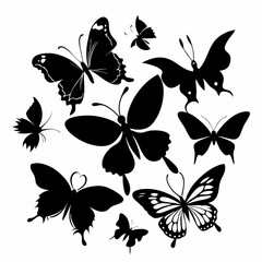 set of butterflies