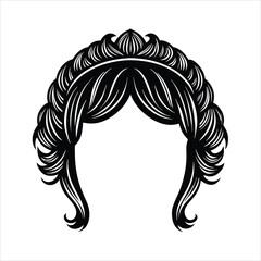 Cultural  girl hair Styles silhouette vector design 