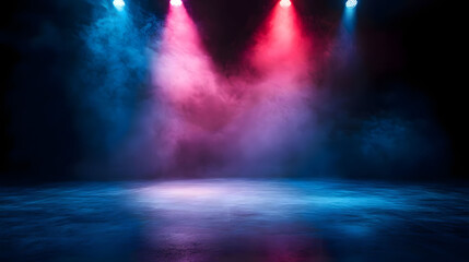 Neon Stage Lights and Smoky Atmosphere