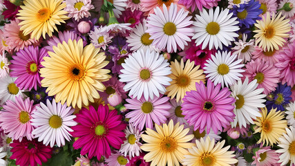 A scattered arrangement of flowers