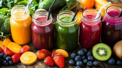 A couple preparing fresh smoothies using locally sourced fruits and vegetables