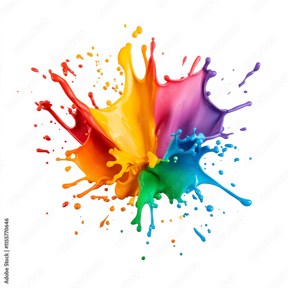 Aufkleber vibrant splashes of colored paint in a dynamic and abstract composition.