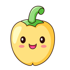 Cute Paprika Cartoon Kawaii Sticker. Character Vector Illustration