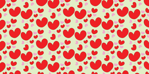 Red heart-shaped seamless pattern illustration for celebrating romance, perfect for Valentine's Day,
