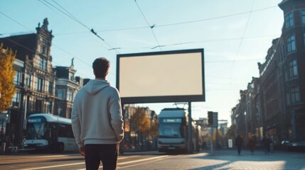 Blank billboard mockup template in PSD format