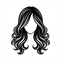 Cultural  girl hair Styles silhouette vector design 