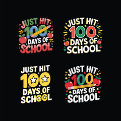 100 days of school bundle t shirt design