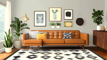 Mid-Century Modern Living Room Interior Design
