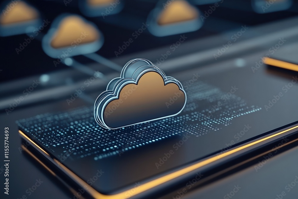 Poster cloud computing technology enhances business operations through online data storage and transfer pro