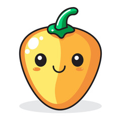 Cute Chilli Cartoon Kawaii Sticker. Character Vector Illustration