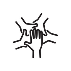 Hands together illustration vector