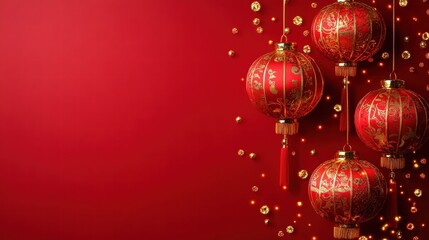 Festive atmosphere of lunar new year celebrating chinese traditions