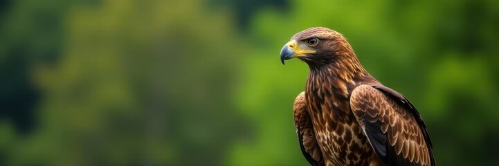 Majestic brown eagle, spotted breast, tree perch, animal, perch