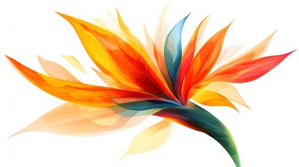 Abstract Bird of Paradise Flower Design