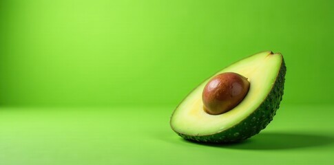Perfect avocado, glistening oil droplets, pastel green backdrop , splash, drop