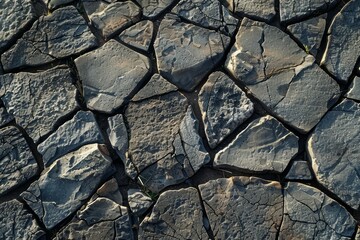 Fototapeta premium Brown pebble stone paving surface. Detailed photo textured background