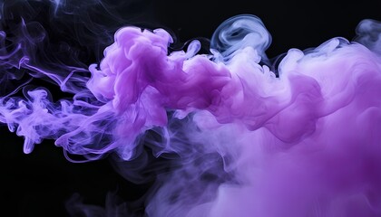 Fototapeta premium Cloud of purple smoke on black background 
