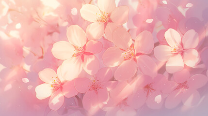 Fototapeta premium 桜 木 花びら 咲くクローズアップ はる 春 日本 アニメ风 背景