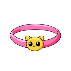 Cute Bracelet Cartoon Kawaii Sticker. Character Vector Illustration