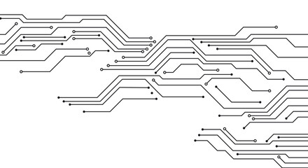 Abstract grey circuit pattern on white technology futuristic background