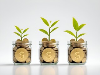 Money saving concept isolated on white background