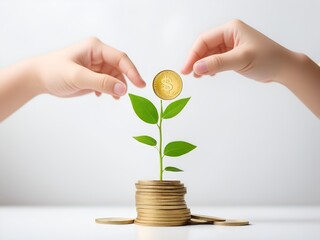 Money saving concept isolated on white background