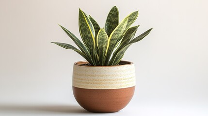 Stylish indoor plant in modern pot adds freshness and elegance t