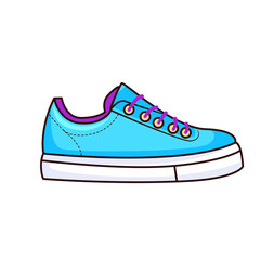 Cute Shoes Cartoon Kawaii Sticker. Character Vector Illustration