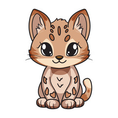 Fototapeta premium Cute Hyena Cartoon Kawaii Sticker. Character Vector Illustration