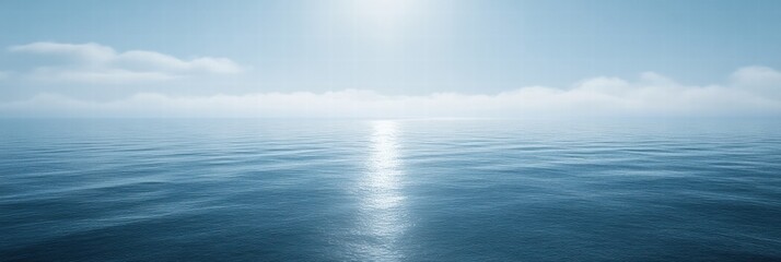 Melting iceberg floating gracefully in the vast blue ocean under a clear sky and bright sun. Generative AI