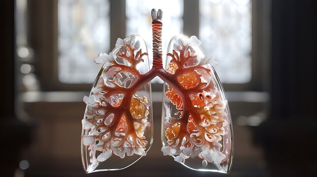 Human Lungs Anatomy For Medical Concept 3D Illustration.