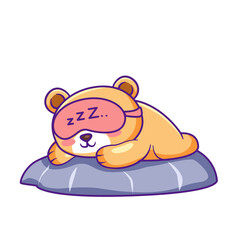 Cute Bear Cartoon Kawaii Sticker. Character Vector Illustration