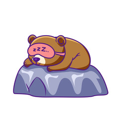 Cute Bear Cartoon Kawaii Sticker. Character Vector Illustration