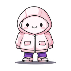 Cute Boy Cartoon Kawaii Sticker. Character Vector Illustration