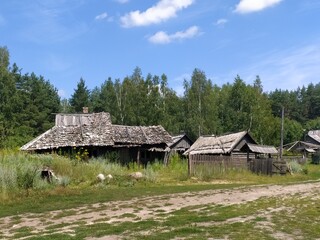 Old abandoned wooden house in the village