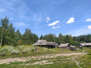 Old wooden house in the village. Russia, Karelia.