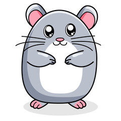 Cute Mouse Cartoon Kawaii Sticker. Character Vector Illustration