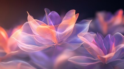 Abstract Floral Composition with Delicate Pink and Purple Hues