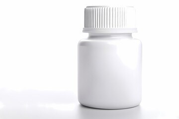 White Plastic Bottle with Cap on a Bright Minimalist Background