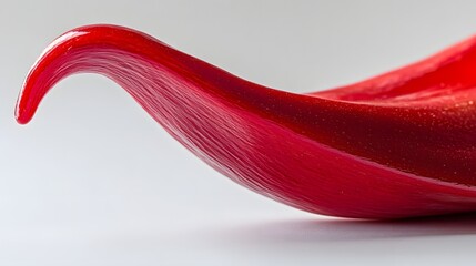 Closeup of a Red Glossy Petal Like Form