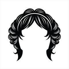 Wigs with Headbands hair Styles silhouette vector